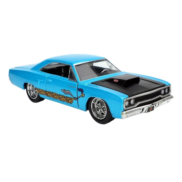 Jada Looney Tunes Roadrunner Plymouth 1970 Figür ve Araç - Resim 4