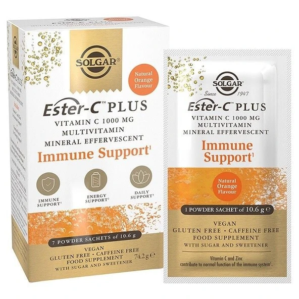 Solgar Ester C 1000 mg Multi Efervesan 7 Saşe ürün görseli 1