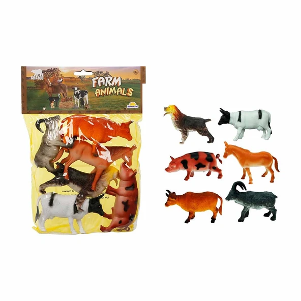 Crazoo Çiftlik Hayvanları Büyük Poşetli 6'lı Figür Seti ürün görseli 1