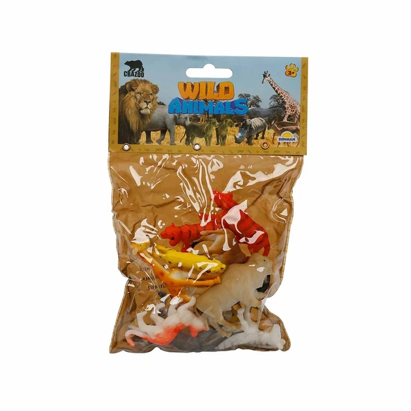 Crazoo Vahşi Hayvanlar Poşetli Hayvan Oyun Seti Zürafa ürün görseli 1