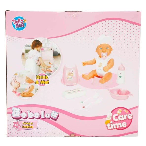 Dollz n More Bebelou Sesli Care Time Oyun Seti 32 Cm Mavi - Resim 10