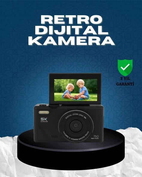 5K UHD Dijital Kamera 75MP Sensör 18x Zoom Stabilizasyonlu ürün görseli 1