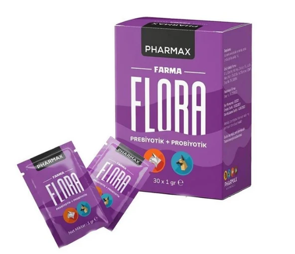 Pharmax Farma Flora Prebiyotik+Probiyotik Kedi Köpek Sindirim Düzenleyici 30x1gr ürün görseli 1