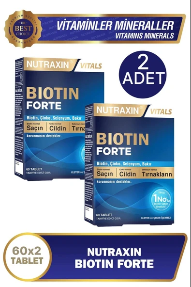 Nutraxin Biotin Forte 60 Tablet 2 Adet ürün görseli 1