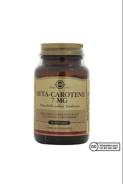 Solgar Beta Carotene 7 mg 60 Kapsül ürün görseli 1