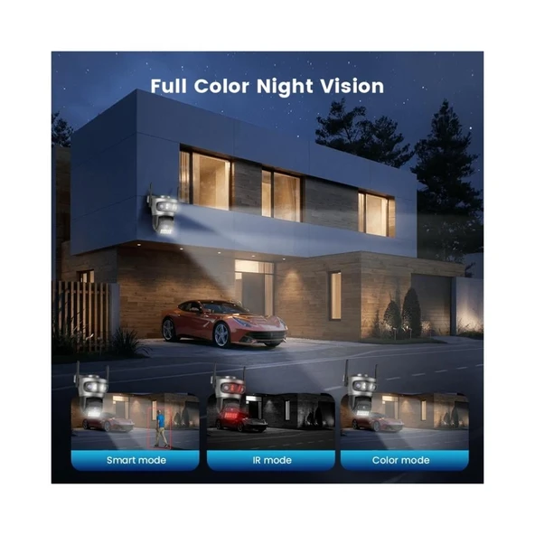 CMR57 Akıllı WiFi Güvenlik Kamerası – Ultra Net Gece Görüşü, 360° Otomatik Takip, Hareket Algılama, Çift Yönlü Ses, Bulut ve SD Kart Destekli Akıllı Kamera Sistemi - Resim 4