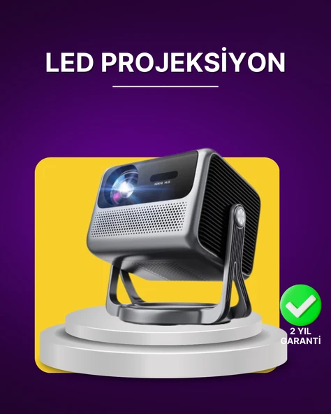 Smart Projector Android TV Ev Sinema Projeksiyonu ürün görseli 1