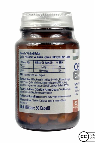 Osende Çinko & Bakır 60 Kapsül - Resim 2