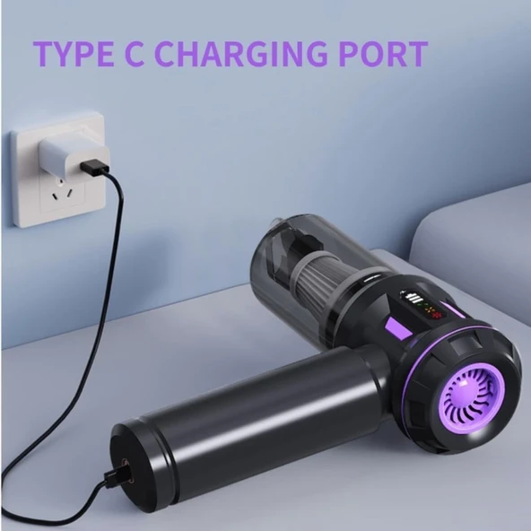 20000PA 6000mAh 100W Toz Üfleme ve Süpürge Ev / Araba / Ofis Süpürgesi - Resim 3