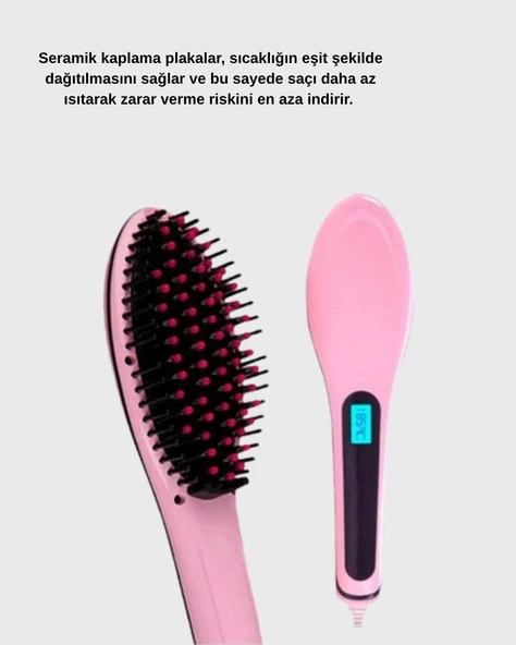 Seramik Plakalı Saç Düzleştirici Hızlı Isınan 5 Kademe Isı Ayarlı - Resim 5