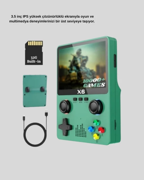 3.5 İnç IPS Ekranlı Taşınabilir Oyun Konsolu Ergonomik Çift Tetikli - Resim 3