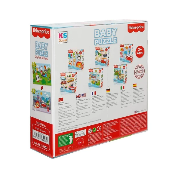 Ks Games Fisher Price Baby Puzzle City Fun Picnic 2in1 - Resim 3
