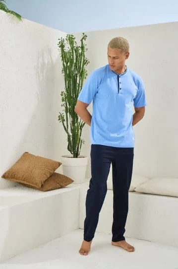 Kocabey 2104 Erkek Midi Yaka Pijama Takım - Resim 2