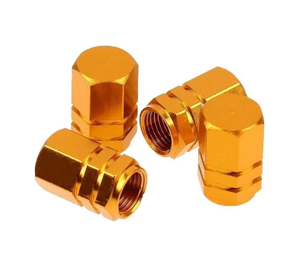 Alüminyum Altıgen Sibop Kapağı 4'lü Altın Sarı ürün görseli 1