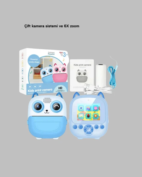 Çocuklar İçin Dijital Kamera Termal Yazıcı 48MP Çift Kamera 1300mAh Batarya - Resim 5