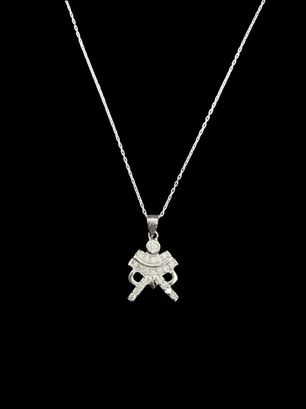 ? Özel Şık Figür Tasarımlı 925 Ayar İthal Gümüş Kolye — Benzersiz Şıklık ve Zarafet ürün görseli 1