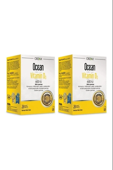 Ocean Vitamin D3 600 IU Sprey 20ml 2 Adet ürün görseli 1