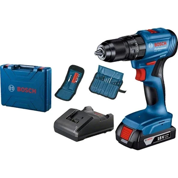 Bosch Professional GSB 185-LI 2.0Ah Tek Akülü Darbeli Matkap 23 Parça Set Hediyeli - 06019K3102 - Resim 6