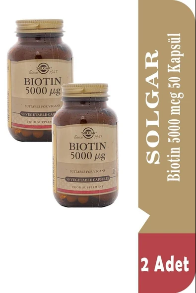 Solgar Biotin 5000 Mcg 50 Kapsül 2 Adet ürün görseli 1