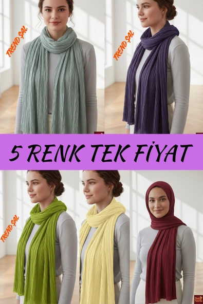 5 Renk Tek Fiyat Şal Trend Çeşitli Renkler Yumuşak Doku - Resim 6