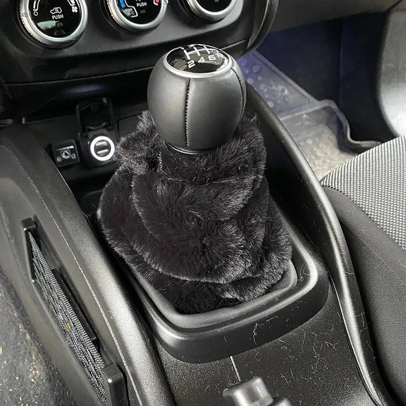 Yumuşak Peluş Vites Körüğü Vites Süsü Siyah ürün görseli 1