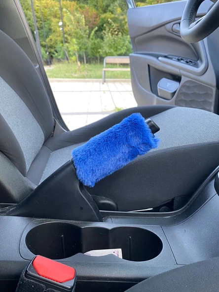 Yumuşak Peluş El Freni Süsü Mavi ürün görseli 1