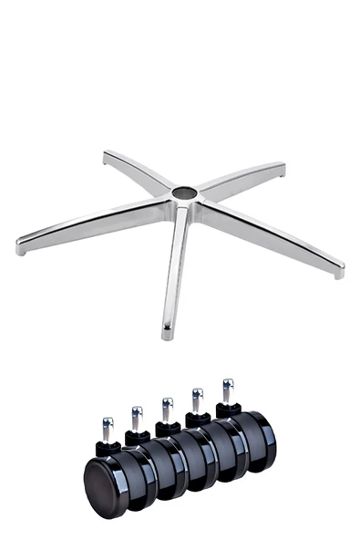 İthal Tekerlek Setli Kalın Metal Makam Koltuğu Ayağı - Oyuncu Koltuğu Ayağı - Ofis Koltuğu Ayağı ürün görseli 1