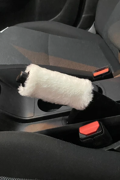 Yumuşak Peluş El Freni Süsü Beyaz ürün görseli 1
