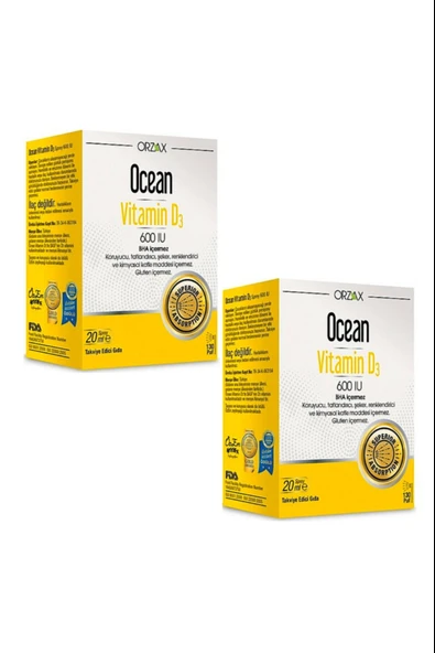 Ocean Vitamin D3 600 IU Sprey 20ml 2 Adet ürün görseli 1