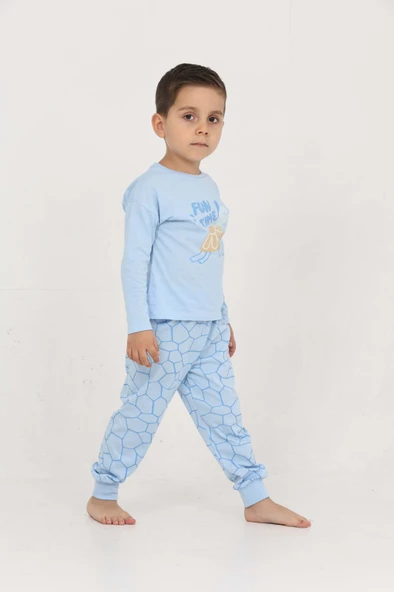 Toontoy Erkek Çocuk Kaplumbağa Baskılı Pijama Takım - Resim 4