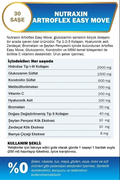 Nutraxin Artroflex Easy Move Saşe 30x6 gr 3 Adet - Resim 8