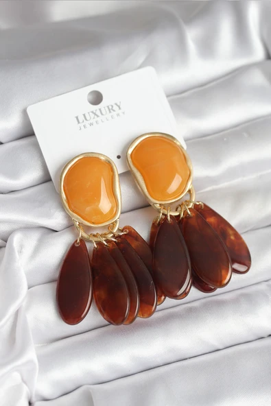 Pirinç Gold Renk Vintage Model Kadın Küpe ürün görseli 1