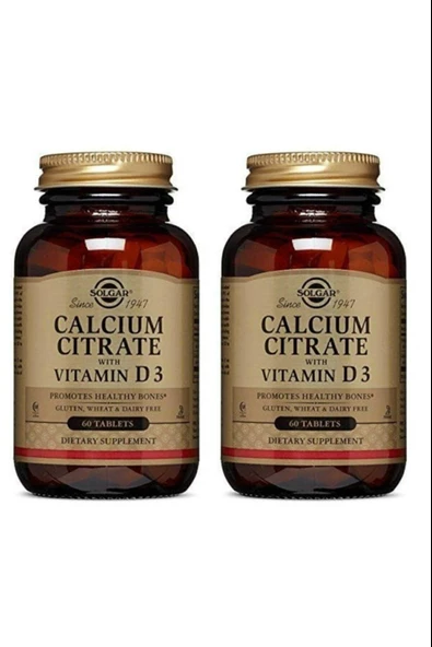 Solgar Calcium Citrate with Vitamin D3 250 mg 60 Tablet 2 Adet ürün görseli 1