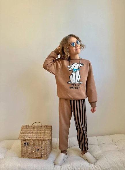 ERKEK ÇOCUK 3 İP ŞARDONLU AMIGO EŞOFMAN TAKIMI - Resim 6