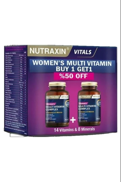 Nutraxin Womens Multivitamin Mineral Complex 60 Tablet 2 Adet ürün görseli 1