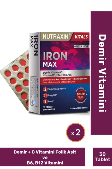 Nutraxin Iron Max 30 Tablet 2 Adet ürün görseli 1