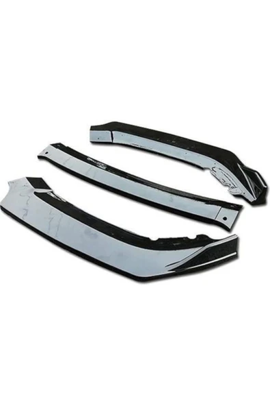 Seat Leon 2012-2020 Mk3 Uyumlu M Ön Tampon Lip 3 Parça Piano Black Siyah ürün görseli 1