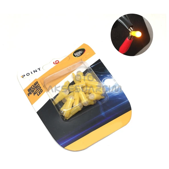 T5 Ampul İç Gösterge Ledi Ultra Parlak 20'li Takım Turuncu ürün görseli 1