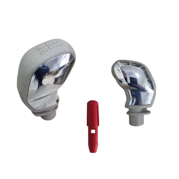 Universal 5 İleri Sportif Vites Topuzu Koyu Bej Krom ürün görseli 1