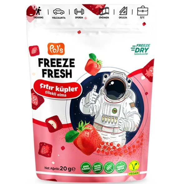 Freeze Fresh Çıtır Küpler Çilek Elma 20 Gr ürün görseli 1