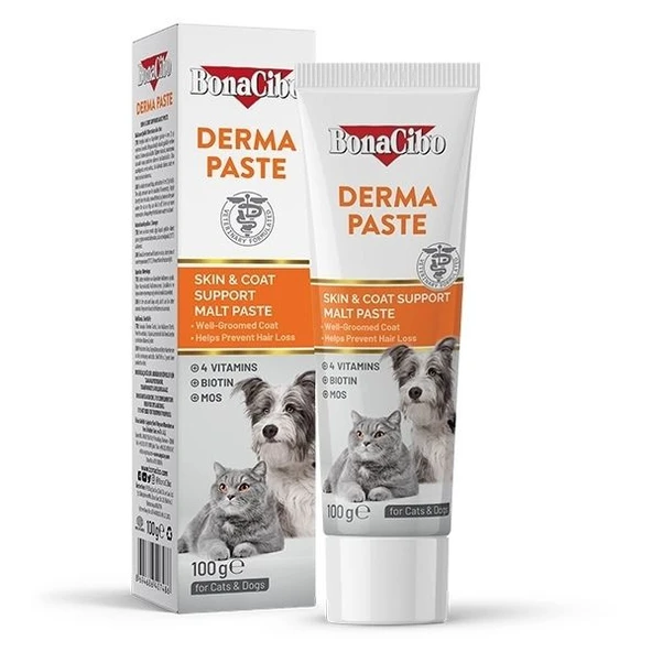Bonacibo Derma Paste Yetişkin Kedi ve Köpekler için Deri ve Tüy Bakımını Destekleyici Malt Macun 1 Adet - Resim 2