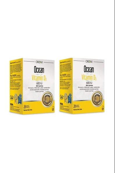 Ocean Vitamin D3 600 IU Sprey 20ml 2 Adet ürün görseli 1