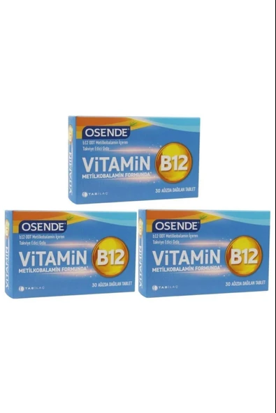 Osende Vitamin B12 30 Tablet 3 Adet ürün görseli 1