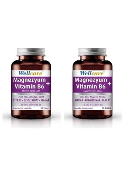 Wellcare Magnezyum + Vitamin B6 30 Tablet 2 Adet ürün görseli 1