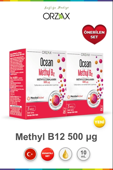Ocean Methyl B12 Sprey 500 mcg 5 ml 2 Adet ürün görseli 1