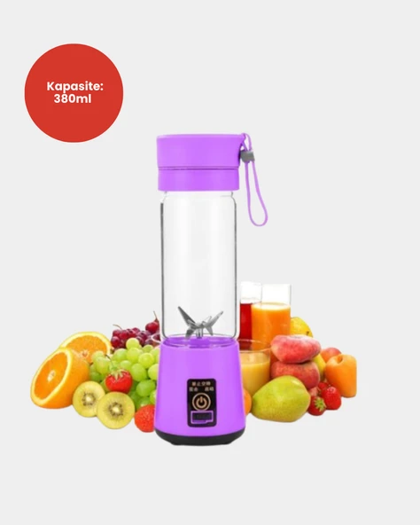 Taşınabilir Şişe Blender 380ml Şarjlı Spor Smoothie Shake Karıştırıcı - Resim 5