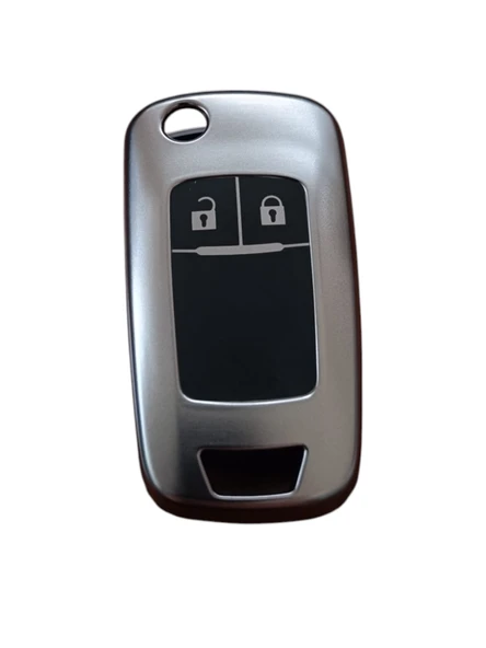 Opel Astra J Anahtar Uyumlu Silikon Oto Anahtar Kumanda Kabı Kılıf Füme ürün görseli 1