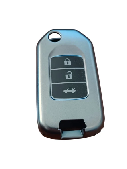 Honda Fc5/H-RV/C-RV Anahtar Uyumlu Silikon Oto Anahtar Kumanda Kabı Kılıf Füme ürün görseli 1