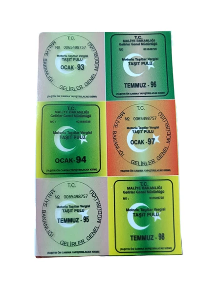 Türk Bayrağı Gümrük Pulu Oto Sticker İçerden Yapıkanlı Model ürün görseli 1