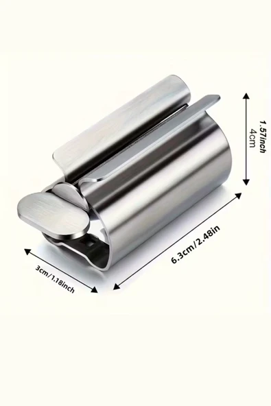 Paslanmaz Çelik Diş Macunu Sıkacağı – Manuel, Güç Gerektirmeyen Diş Macunu Dağıtıcı | Dayanıklı Metal Tasarım, Etkili Dağılım | Şık Metalik Yüzey (1 Adet) - Resim 3